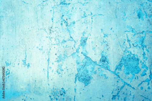 Decorative blue and white concrete texture for background in wallpaper. Crack cement stone, sand wall tone vintage minimal decor. Painted venetian abstract light of stucco with copy space for design.
