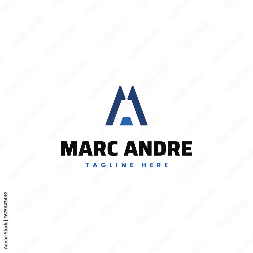 MA or AM letter monogram vector template. MA or AM letter monogram vector template.