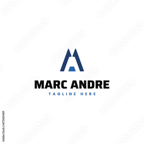 MA or AM letter monogram vector template.