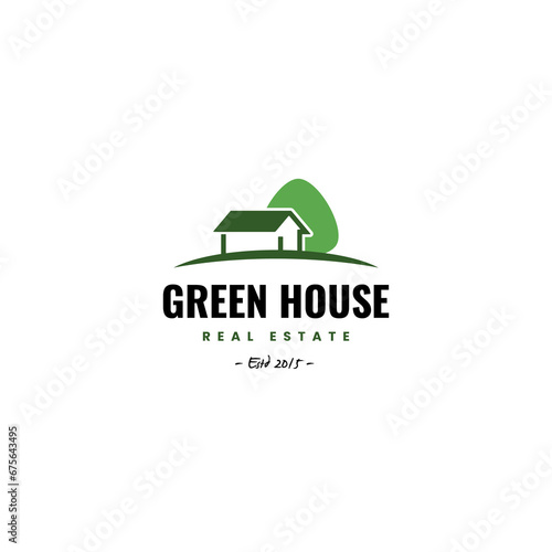 Free Green Home Logo Template Design Vector Illustration.