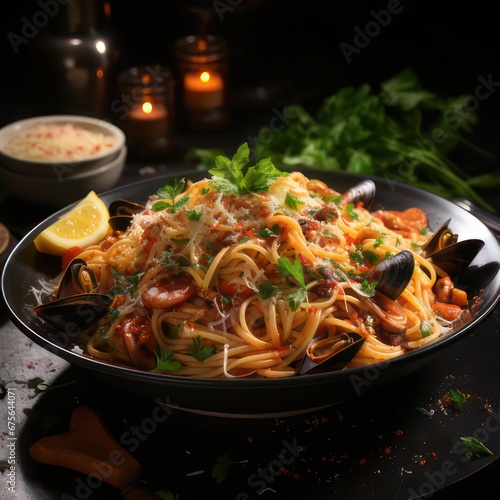 seafood marinara spaghetti