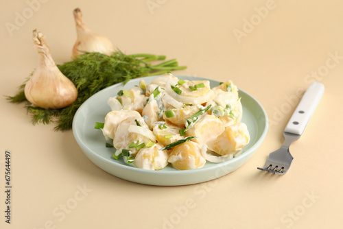 Creamy potato salad with fr...