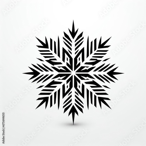 Snowflake on white background.