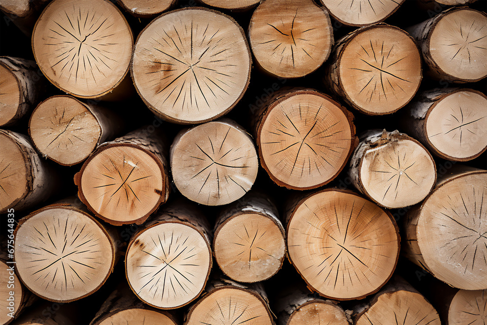 Cut-logs closeup, timber stack Cut-logs closeup, timber stack