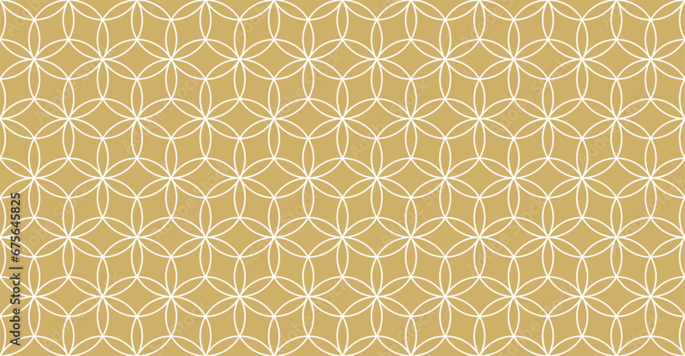 Seamless gold oriental pattern. Islamic background. Arabic linear texture. Vector illustration. - obrazy, fototapety, plakaty 