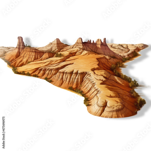 Wooden Mountain Range Sculpture in Natural Wood Finish