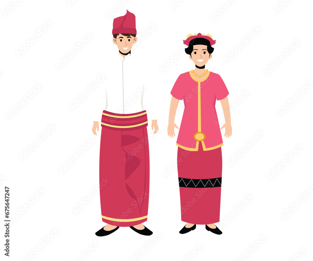 Pretty White and Pink Set Bengkulu | Indonesian Traditional Clothes