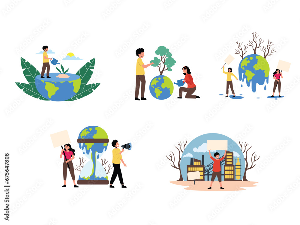 Fototapeta premium Death Trees Set | Climate Change Edition