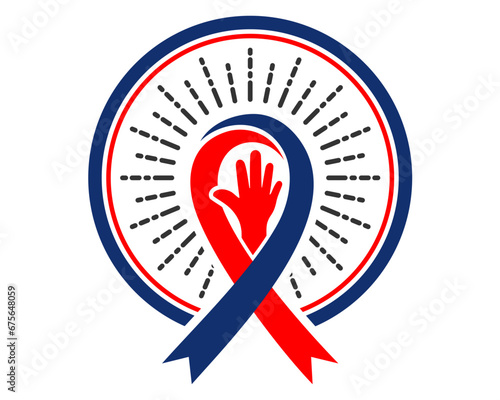 hand solidarity ribbon logo