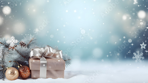 christmas background with gift boxes and christmas tree