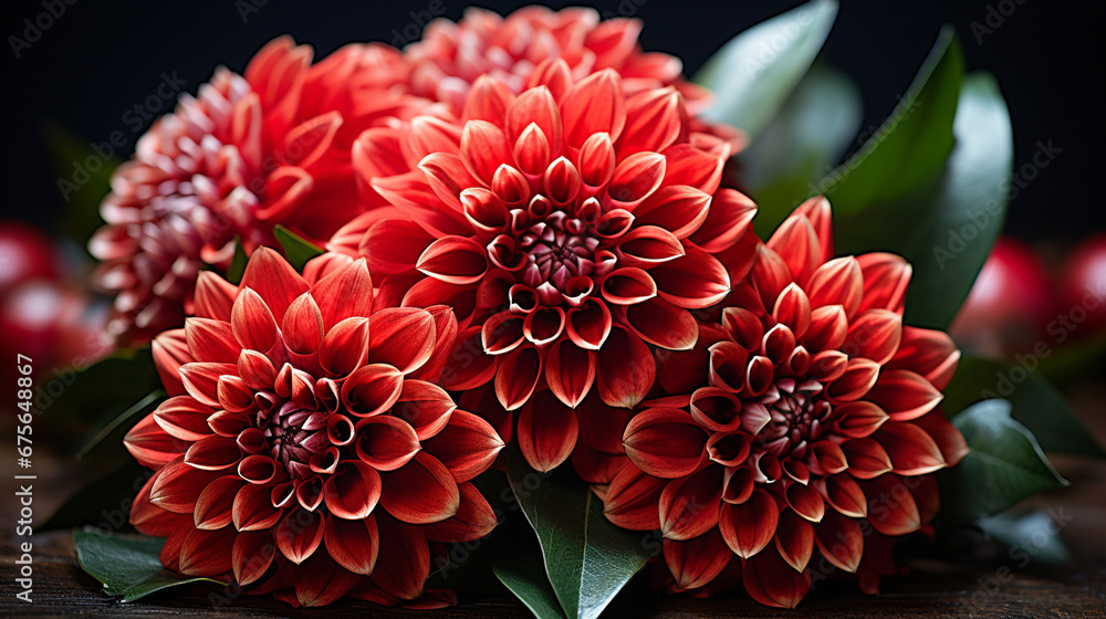 red dahlia flower HD 8K wallpaper Stock Photographic Image 