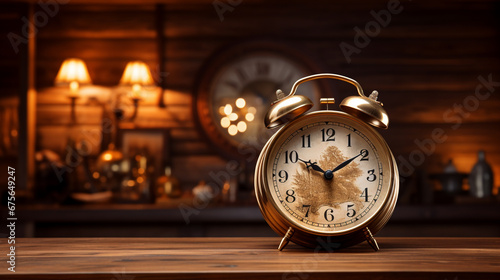 Vintage Timepiece on Rustic Table