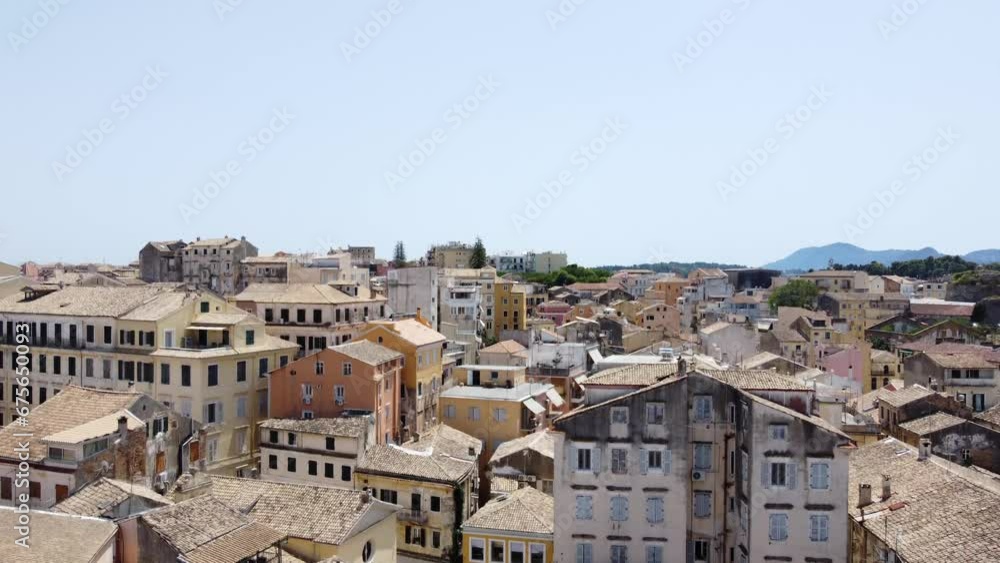 Aerial view of Corfu town skyline in Corfu island, Greece. Aerial view of Corfu town skyline in Corfu island, Greece.