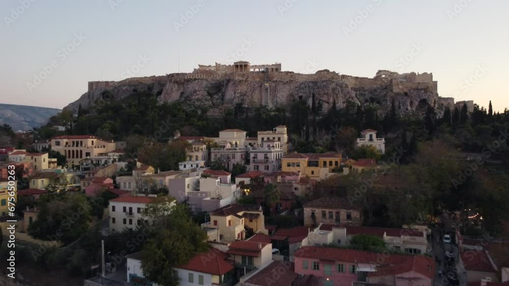 Athens, Greece city skyline at sunset, Aerial view Athens, Greece city skyline at sunset, Aerial view
