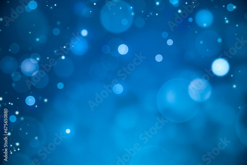 blue festive blurred background with bokeh