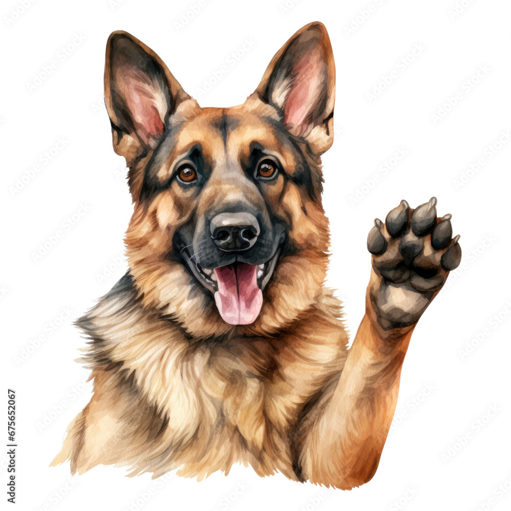 Watercolor German Shepherd Dog. German Shepherd Dog Clipart. Dog ...