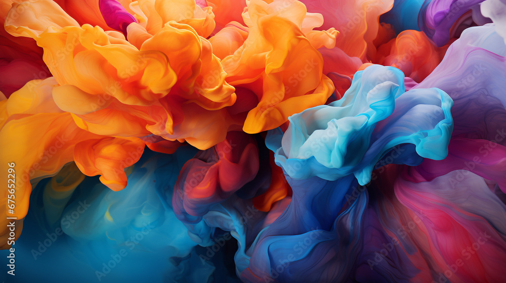 Obraz premium Multicolored smoke on a dark background 