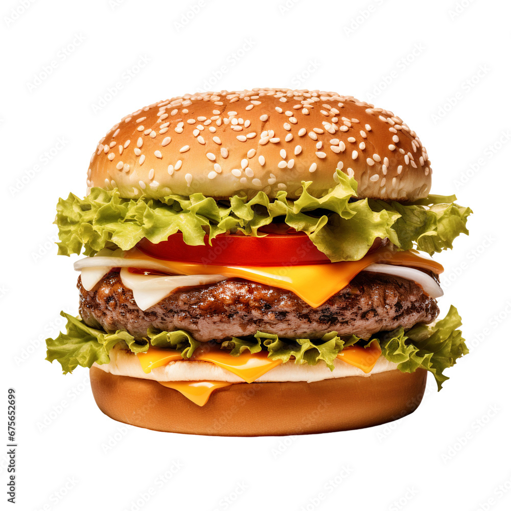 Hamburger isolated on transparent background Hamburger isolated on transparent background