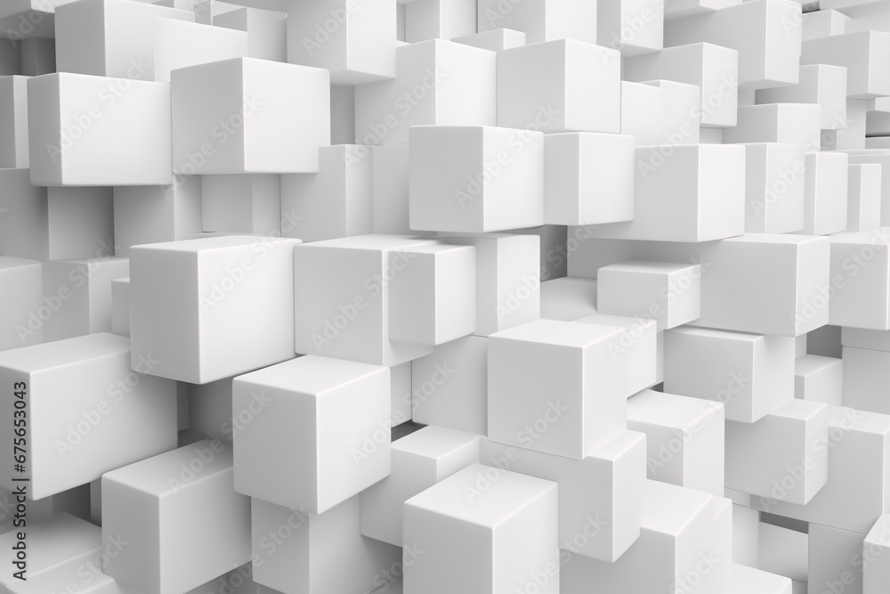 3D White Cubes Abstract Background 3D White Cubes Abstract Background