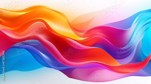 Colorful abstract flow fractal psychedelic wavy background on white background