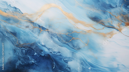 Gold marble cyan background abstract with Generative Ai. Ocean watercolor texture blue pattern.