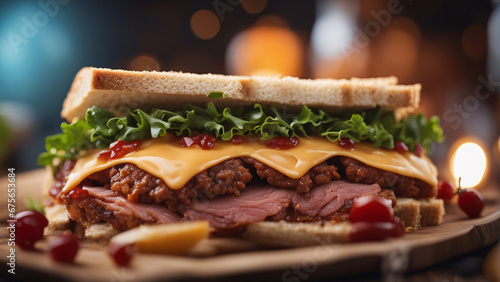 Meat loaf sandwich. photo