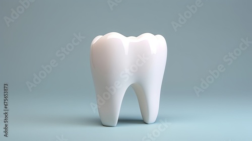 single tooth  white  solid background
