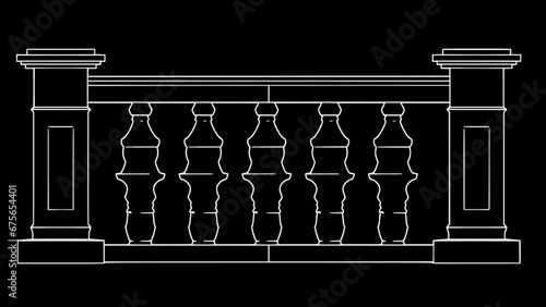 Visual Guide: 2D Concrete Balustrade Design Drawing