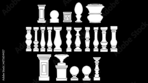 Visual Guide: 2D Concrete Balustrade Design Drawing