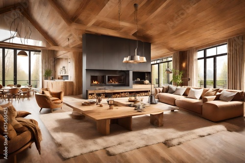 living room with fireplace