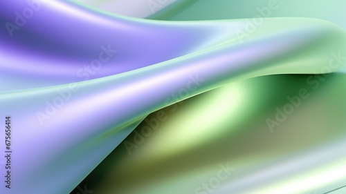The close up of a glossy metal surface in lavender, mint green, and olive green colors with a soft focus. Generative AI AIG30. generative AI
