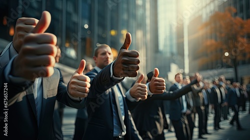 Team of business people professionals showing thumbs up, teamwork. Concept business finance office work career and success