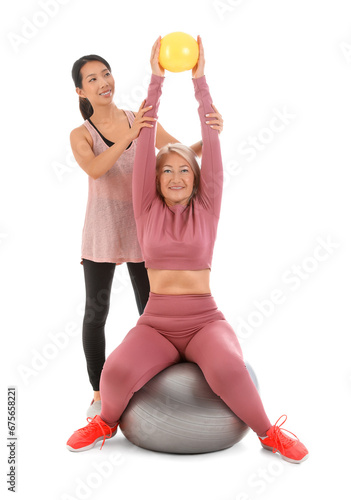 Mature woman training with ...