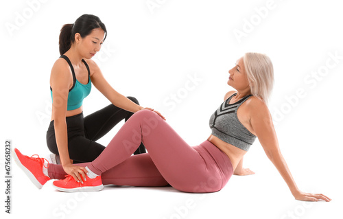 Mature woman training with ...