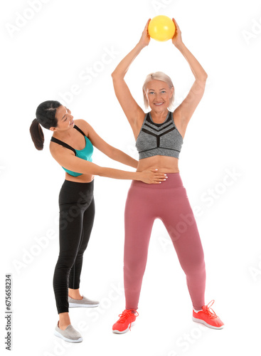 Mature woman training with ...