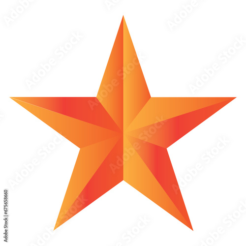 Achievement Vector Star. Yellow Sign. Golden Decoration Symbol. 3d Shine Icon Isolated On White Background.