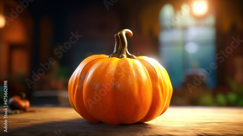 One pumpkin on the table