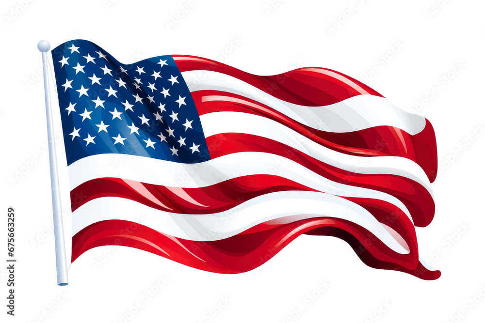 Obraz premium Flag of the United States on a white background.