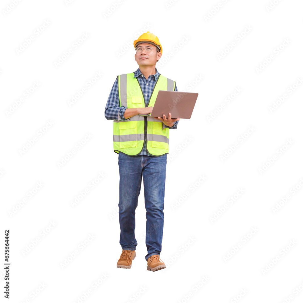 Engineer man with laptop, Foreman worker Engineer man with laptop, Foreman worker