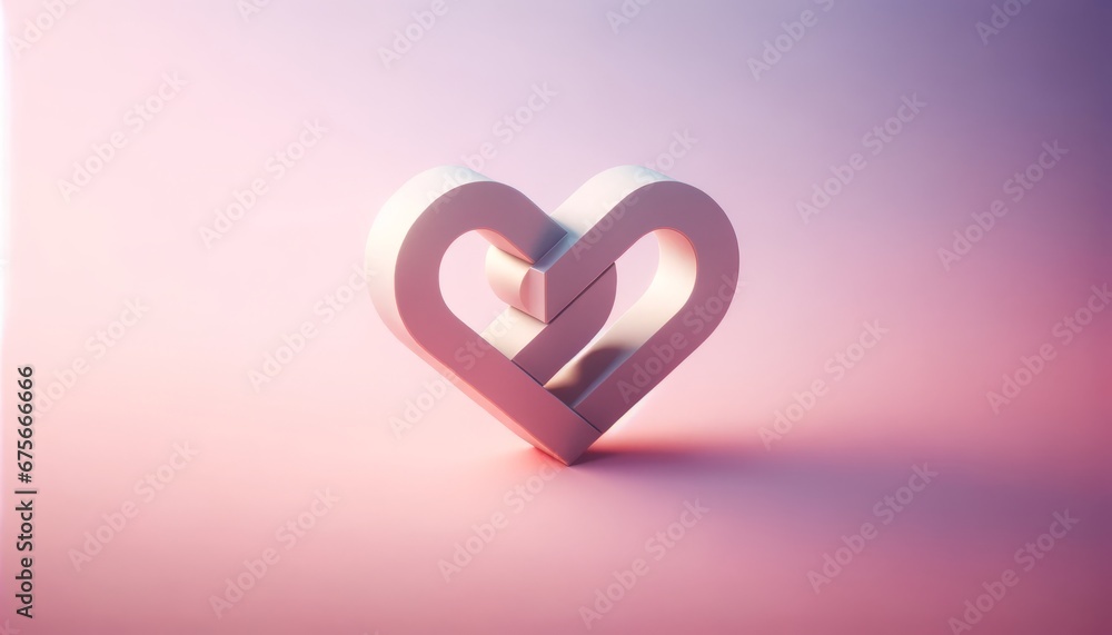 Minimalist Heart Connection - Pastel Valentine's Day Background Minimalist Heart Connection - Pastel Valentine's Day Background