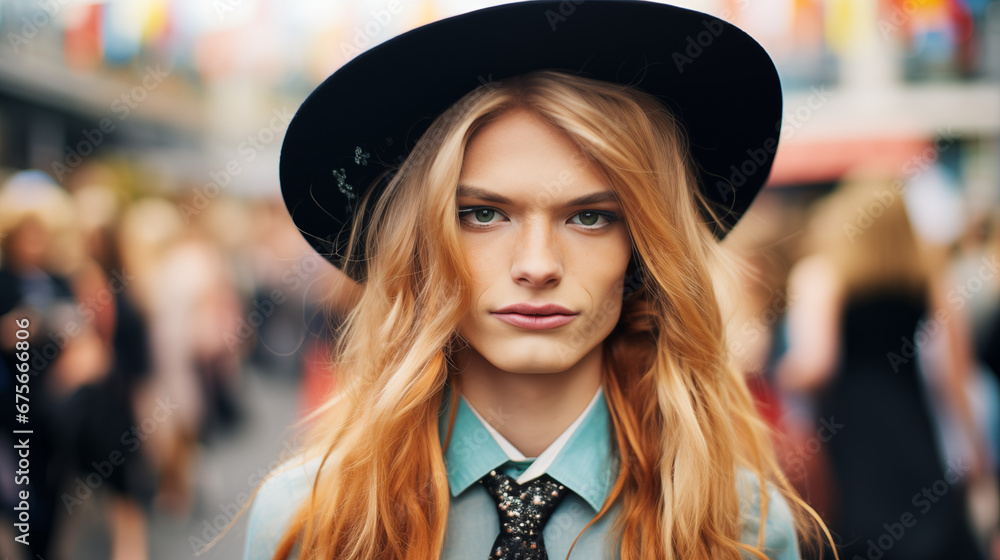 Nonbinary Transgender Individual, Urban Style Portrait Nonbinary Transgender Individual, Urban Style Portrait