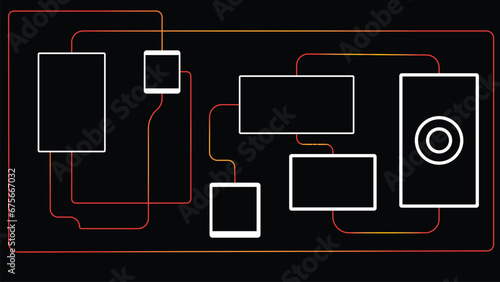 Stripes technology circuit board vector concept abstract background