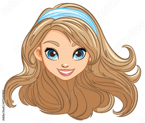 Beautiful Woman with Long Hair: A Vector Illustration