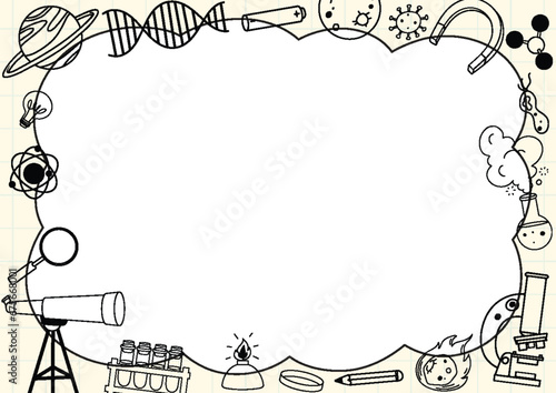 Science Tools Object and Learning Sign Element Border Frame Template
