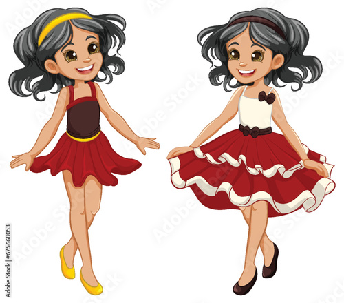 Fantasy Party Princess Dress for Girl Cartoon Characters