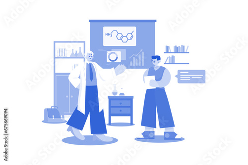 Assistant Professor Illustration concept on white background