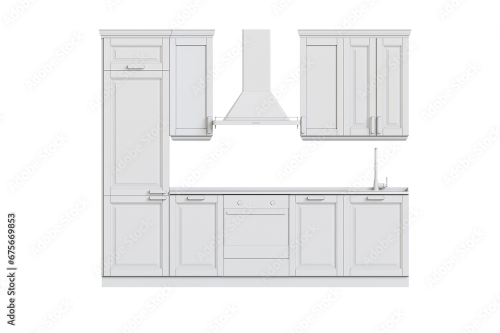 modern kitchen isolated on transparent background, home furniture, 3D illustration, cg render modern kitchen isolated on transparent background, home furniture, 3D illustration, cg render