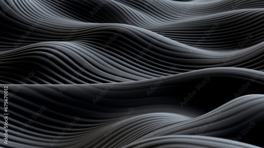 Abstract futuristic dark black background with wave design Realistic 3D wallpaper with luxury flowing lines. Elegant backdrop for poster, websites, brochures, banners, apps, etc. Abstract futuristic dark black background with wave design Realistic 3D wallpaper with luxury flowing lines. Elegant backdrop for poster, websites, brochures, banners, apps, etc.