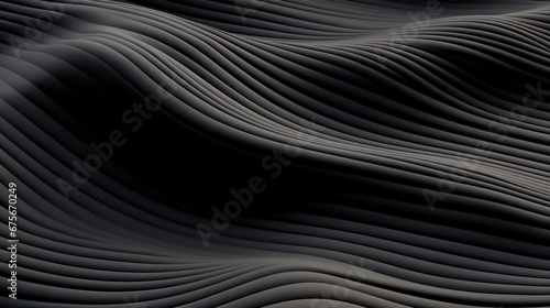 Abstract futuristic dark black background with wave design Realistic 3D wallpaper with luxury flowing lines. Elegant backdrop for poster  websites  brochures  banners  apps  etc.