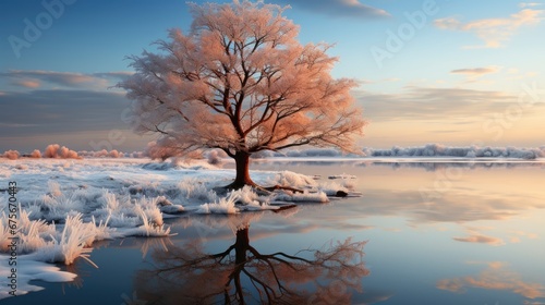 Freestanding Tree Winter, Gradient Color Background, Background Images , Hd Wallpapers © IMPic